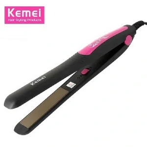 Kemei Km-328 Hair Straightener - Black and Pink