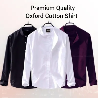 3 Pcs Combo Men's Ban Collar Cotton Shirt-