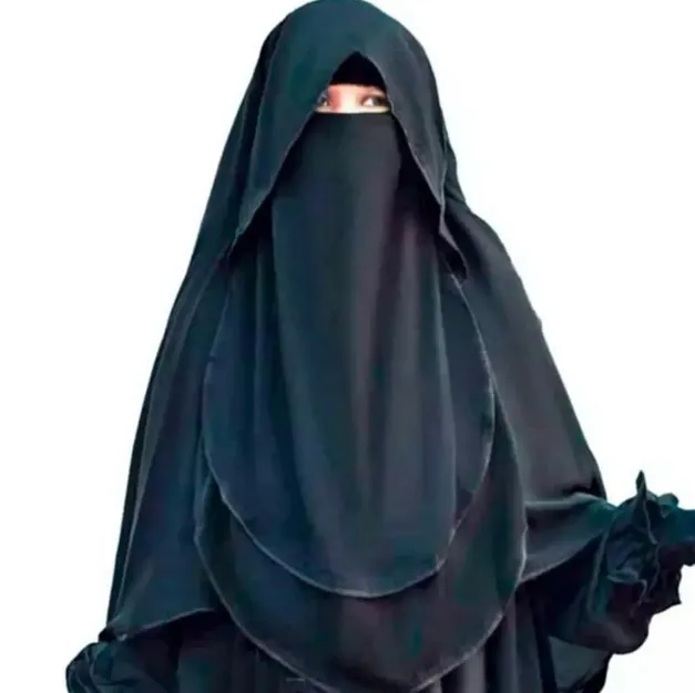 Hoodie Style Hijab in Cherry Fabric with Satin Work