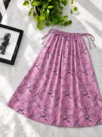Women's Linen Skirt, Free Size Waist 28 to 44, 39 Inch Long