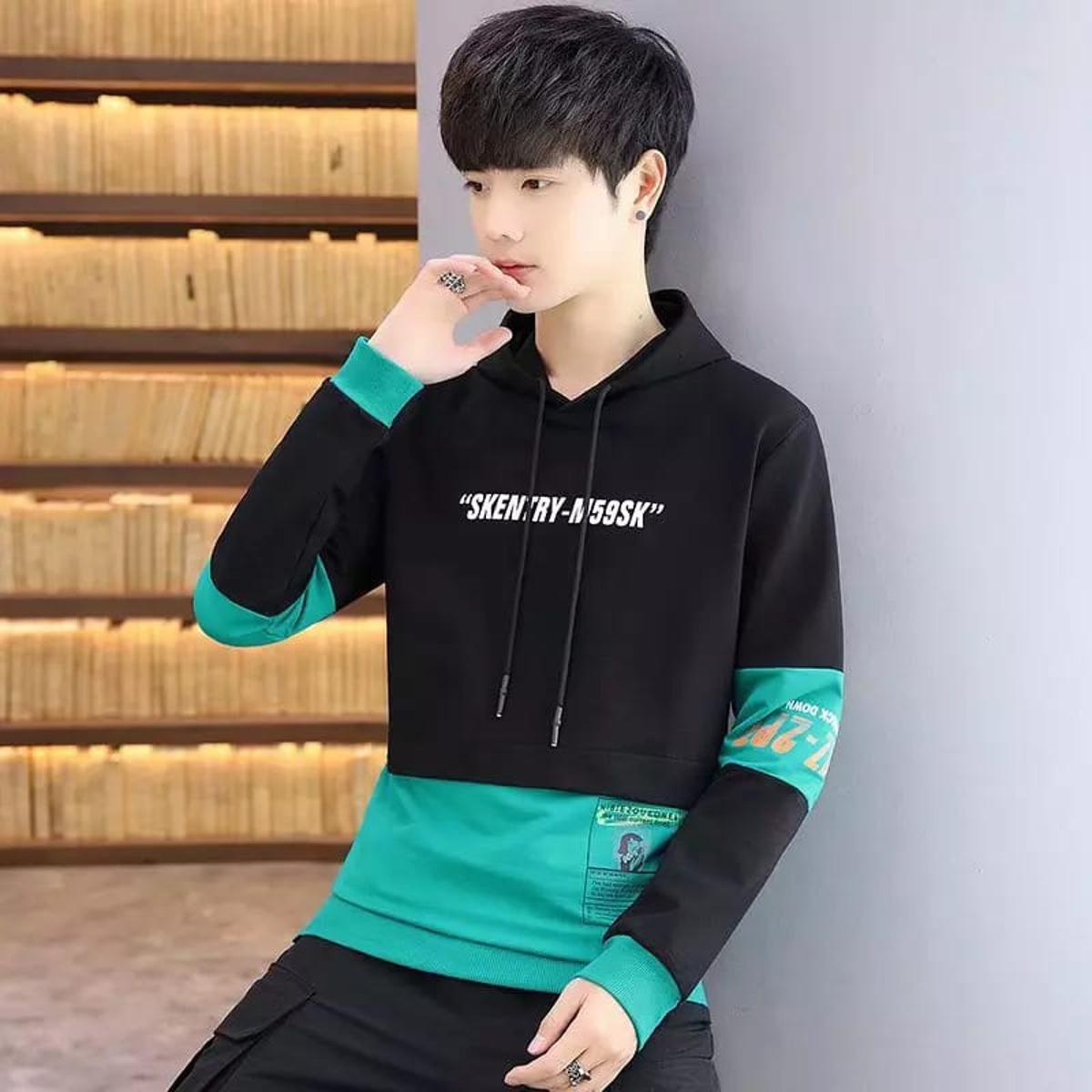Colour Block Hoodie in 300 GSM Cotton, 4 Colour Choices