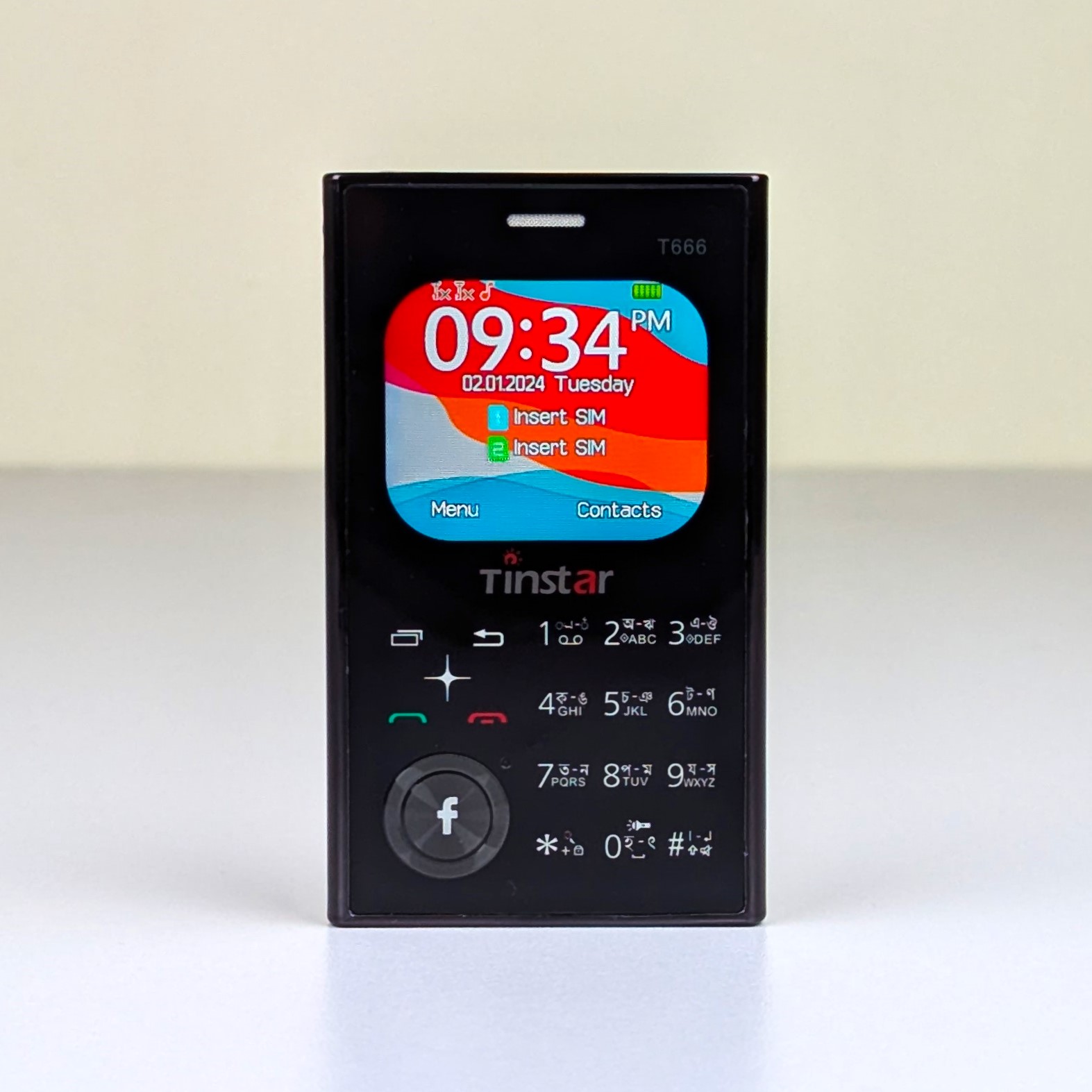 Tinstar T666 Dual sim supported Card phone Golden color