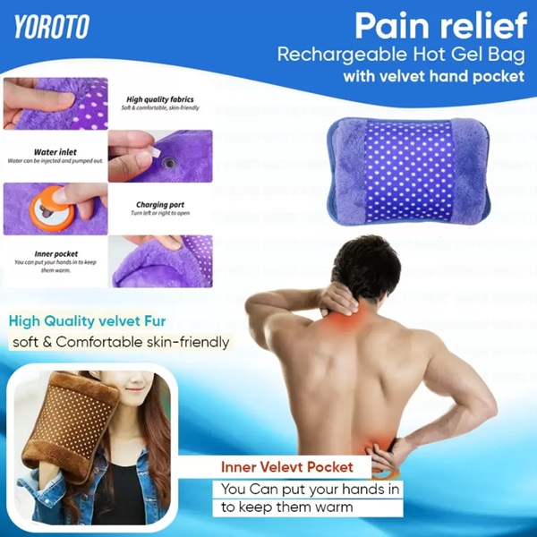 Electric Hot Water Bag Pain Remover - Multicolour - Hot Water Bag