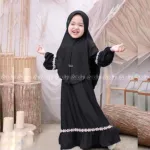 Large Kids Borka with Hijab for Girls, Sizes 36-44