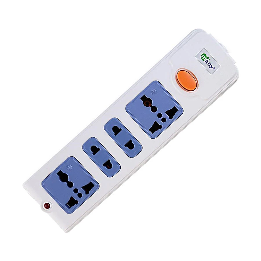 Many MTS-304 2 Pin 4 Port Power Strip, 6 Meter, White