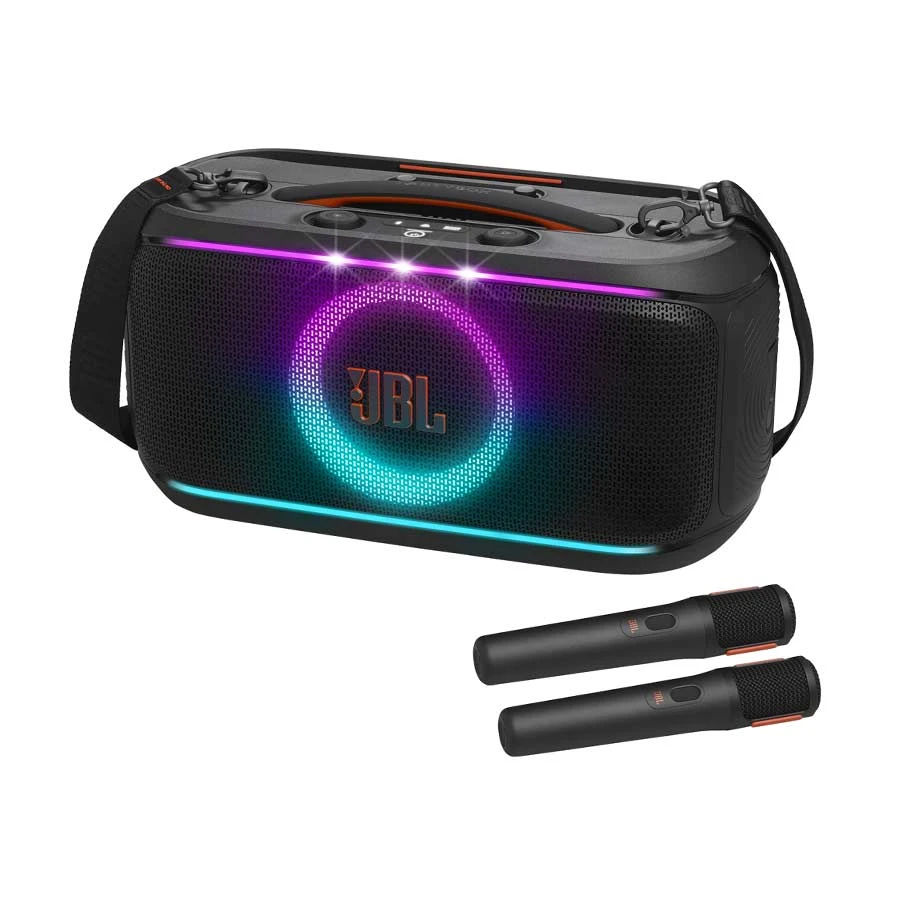 JBL PartyBox On-the-Go 2 Portable Speaker with 2 Microphones Black