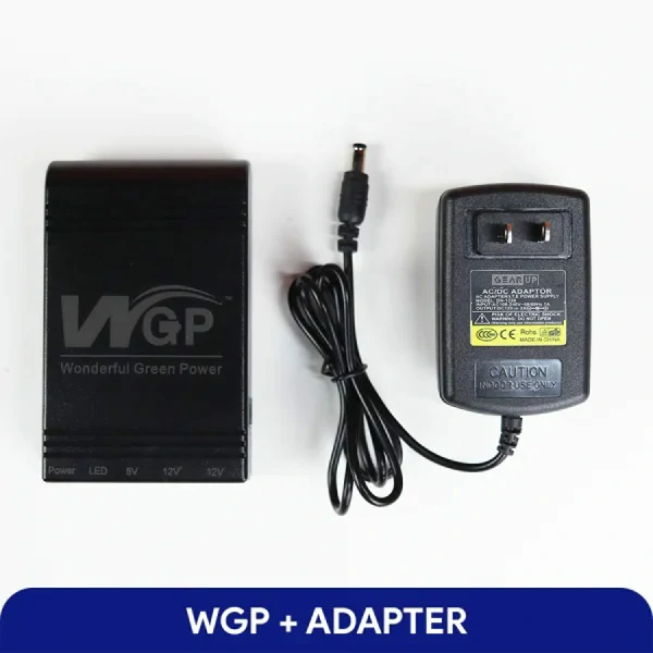 COMBO! 2024 NEW Model! WGP mini UPS 5/12/12V (10400mAh) + GearUP 12V/3A Adapter