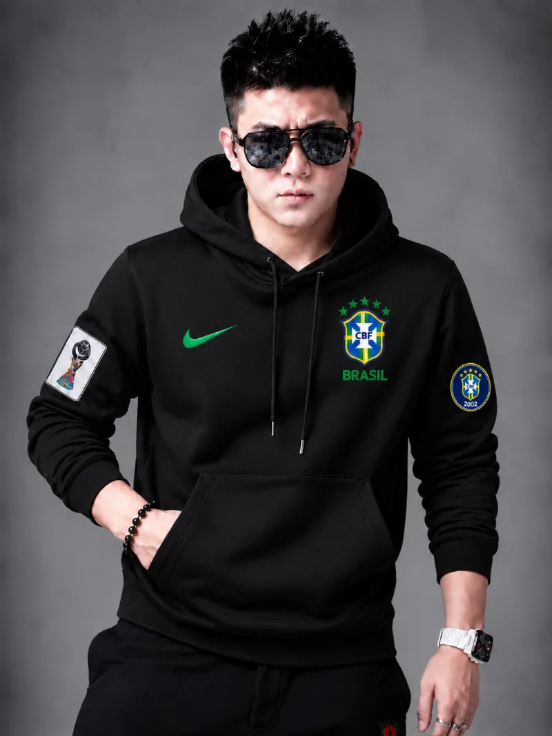 World Cup Semi Baggy Hoodie for Men and Women, One Side Brush Cotton