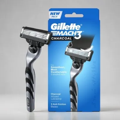 Gillette Mach3 Charcoal 3-Bladed Razor (India)