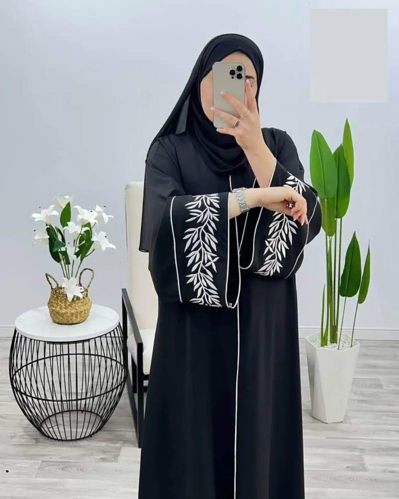 Embroidered Gown Borka with Hijab, Sizes 50 to 58