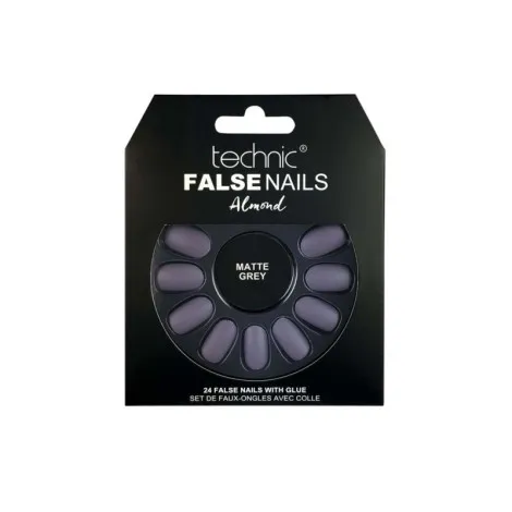 Technic 24 False Nails Almond - Matte Grey (China)