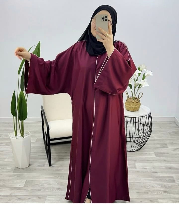 Student Gown Borka with Embroidery and Hijab, Sizes 50 to 58