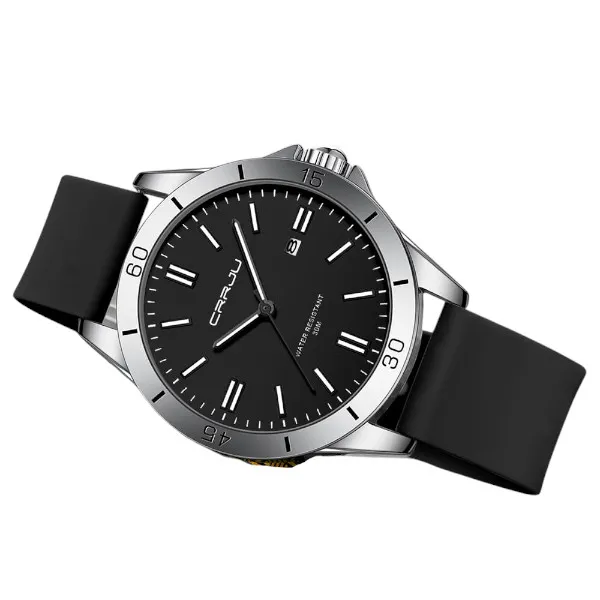 Crrju New 5025 Men's & Ladies' Waterproof Watch (black)