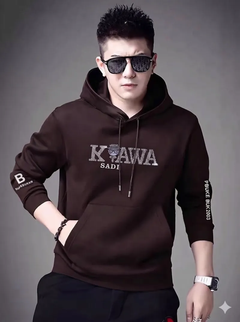 Unisex Semi Baggy Brushed Cotton Hoodie, DTF Print, 5 Colours