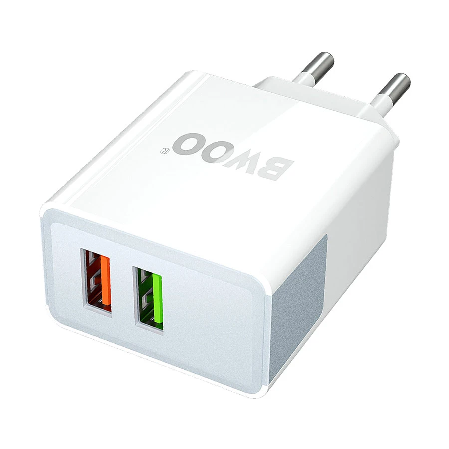 Bwoo BO-CDA132 QC3.0 Dual USB Wall Charger White (EU)