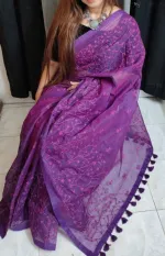 Women's Half Silk Saree with Embroidery Work, 12 Haath