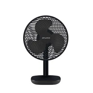 Awei F23 Portable USB Rechargeable Desk Fan (4000mAh)- Black Color