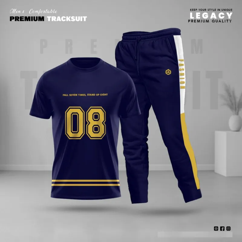 Men's PP Fabric T-Shirt and Trouser Summer Set, Sizes L to XXL