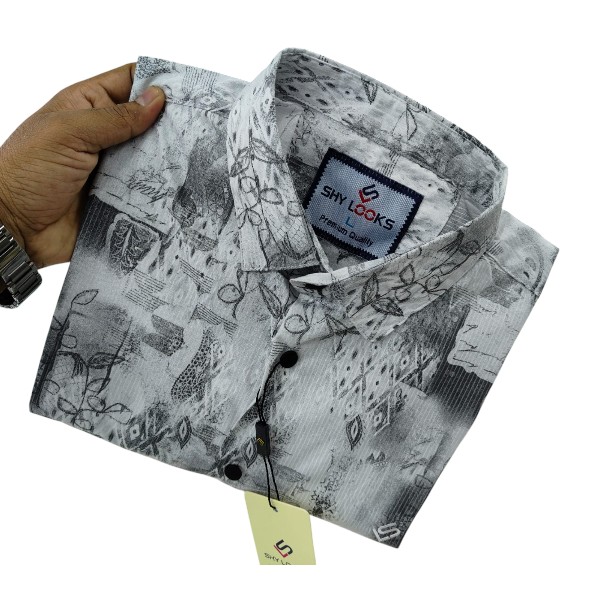 Cotton Full Sleeve Printed Shirt For Men