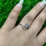 Spinning Heartstone Adjustable Ring