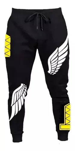 Men's Terry Cotton Jogger Trousers with Rubber Print, 6 Colours