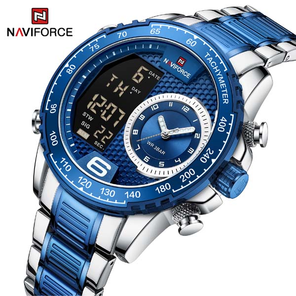 NAVIFORCE NF9199 Stainless Steel Dual Time Wrist Watch