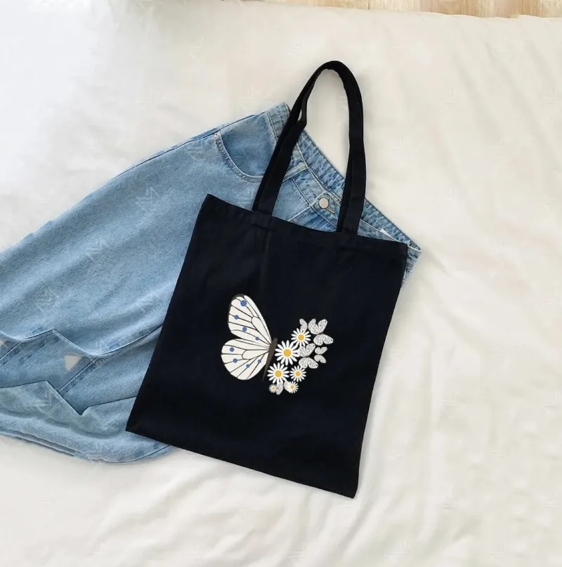 Zipper Canvas Tote Bag for School, Office and Travel