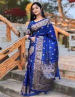 Modern Design Silk Saree with Screen Print and Blouse Piece