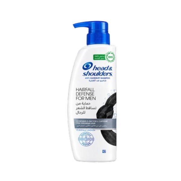 Head & Shoulders Hairfall Defence For Men Anti-Dandruff Shampoo 500ml (Saudi Arabia)