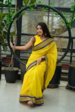 Half Silk Nokshi Paar Saree with Border Design, 4 Colours
