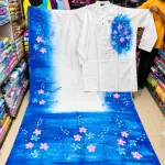 Hand-Painted Couple Set – Half Silk Saree & Dupion Silk Panjabi