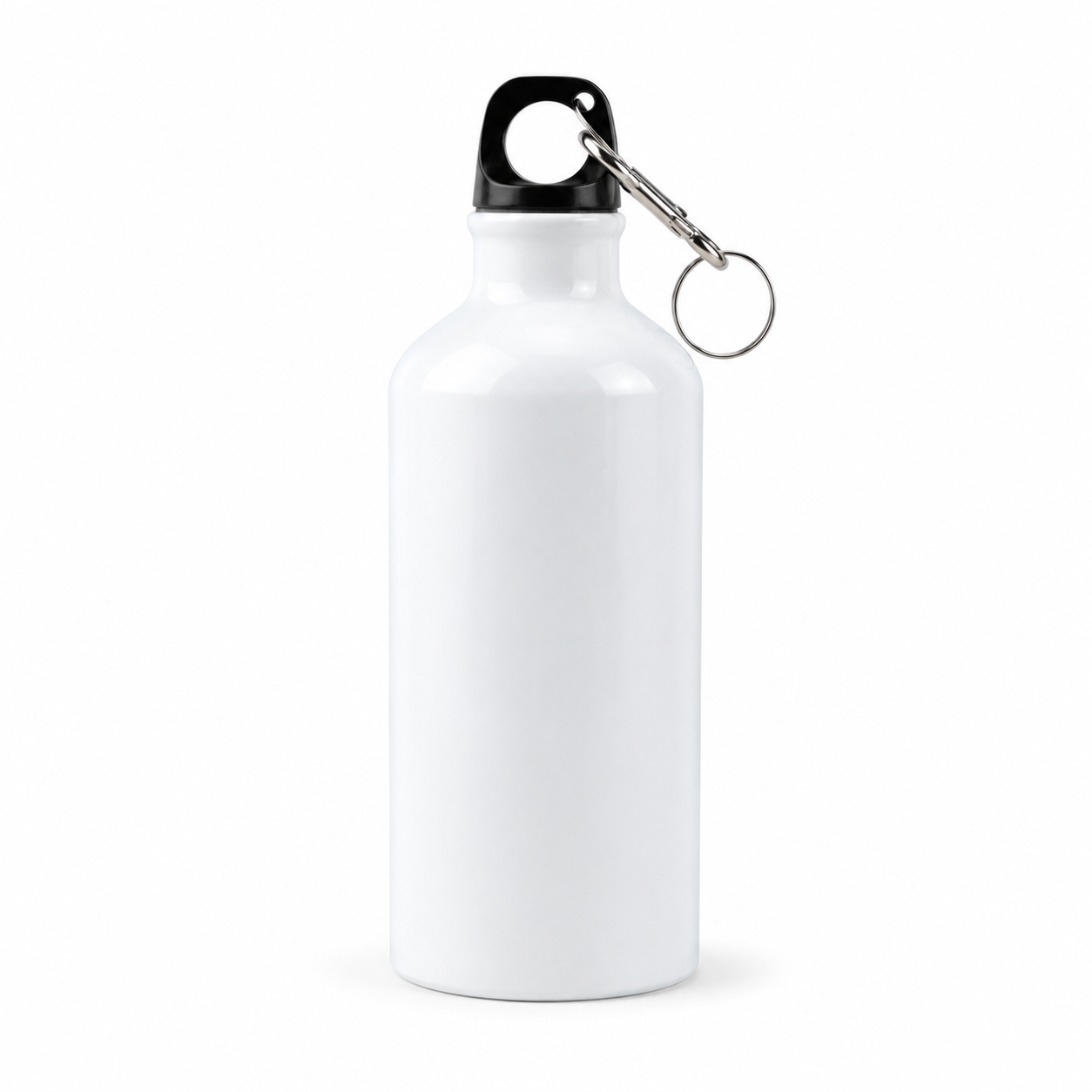 Water Bottle White 500ml – Lightweight Aircraft-Grade Aluminum Portable Sports & Travel Bottle with Glossy Finish & Carton Box (Model: INTE-7801)
