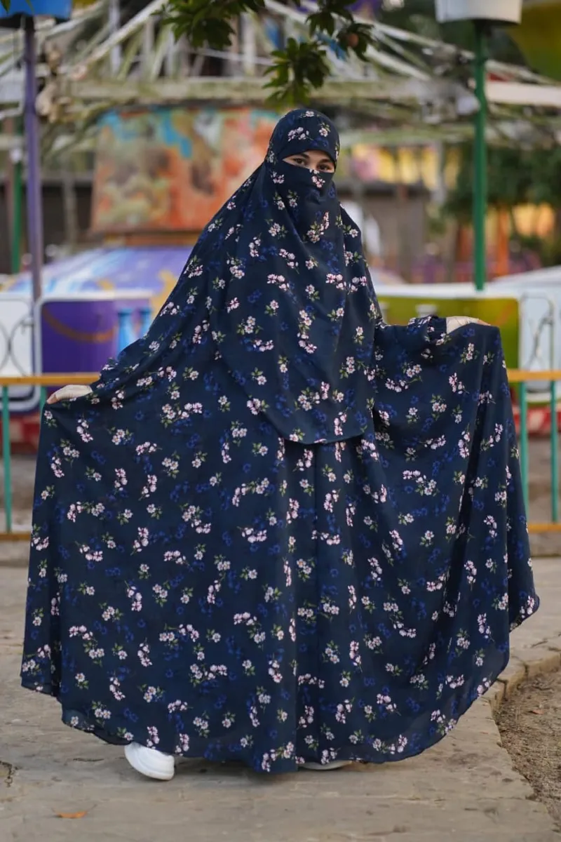 Women's Long Namaji Khimar with Alex Print, Free Size