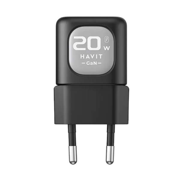 Havit UC220 GaN USB & USB-C 20W Black-Grey Travel Charger