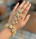 Royal Kundan and Pearl Hathphool Hand Ornament