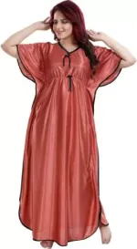 Women's Satin Kaftan Nightie, 51 Inch Long