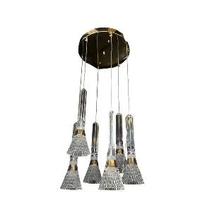 Qulik Modern Crystal Cascade Chandelier With Hanging Lights (QL-B144-6)