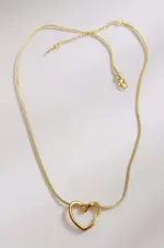 Minimalist Twisted Open-Heart Pendant Necklace