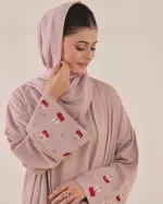 Embroidery Koti Borka with Inner and Hijab, 3 Colours