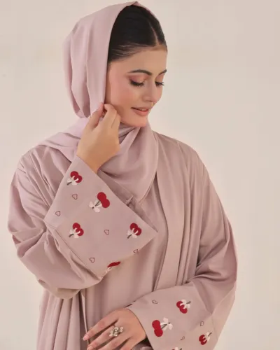 Embroidery Koti Borka with Inner and Hijab, 3 Colours