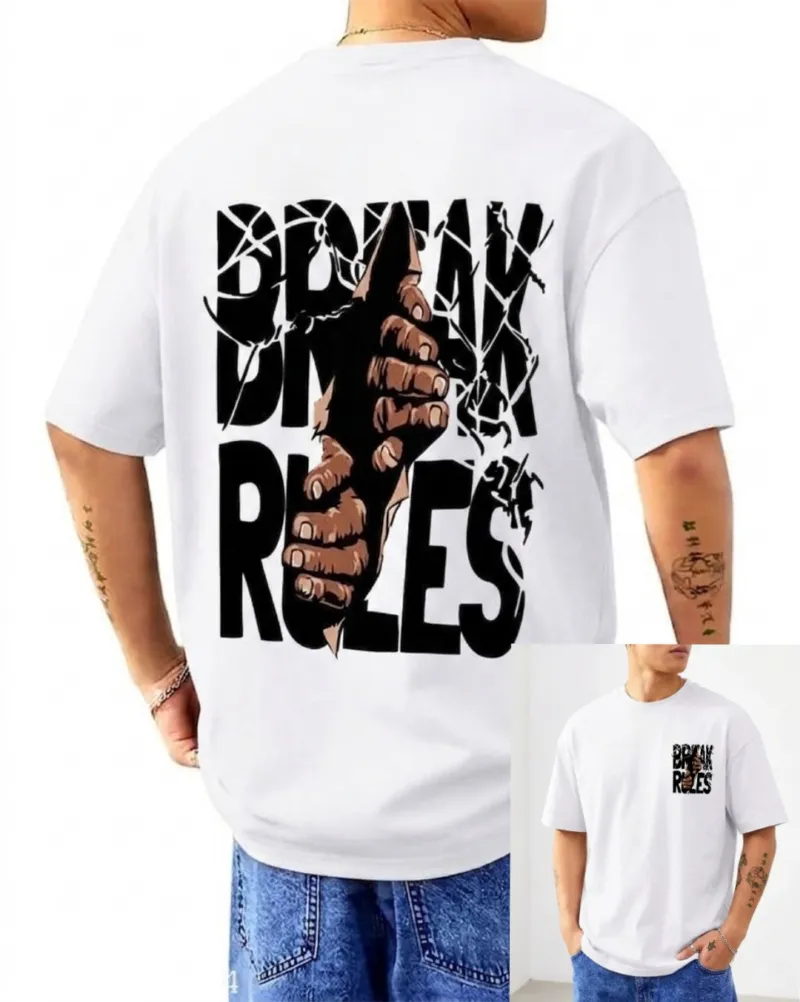 Men's Oversized Drop Shoulder T-Shirt, 220 GSM Cotton-Polyester Mix