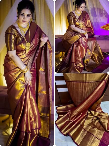Banarasi Katan Silk Saree for Festivals, 2 Colour Choices