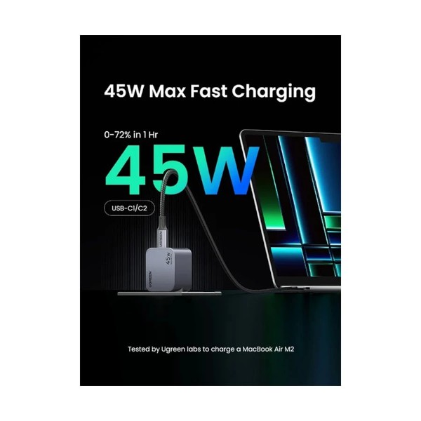 Ugreen Nexode Pro X707 Dual USB-C 45W GaN Charger (2 Pin, EU)