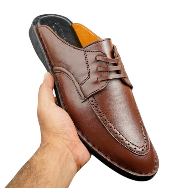 Leather Lace Half Shoe – Brown