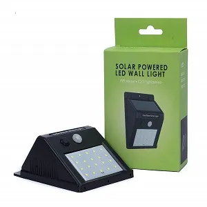 Solar Powered LED Wall Light, Motion PIR Sensor, and CDS Night Sensor