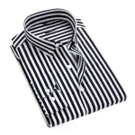 Men's Long Sleeve Stripe Print Shirt, Pure Cotton, M to XXL