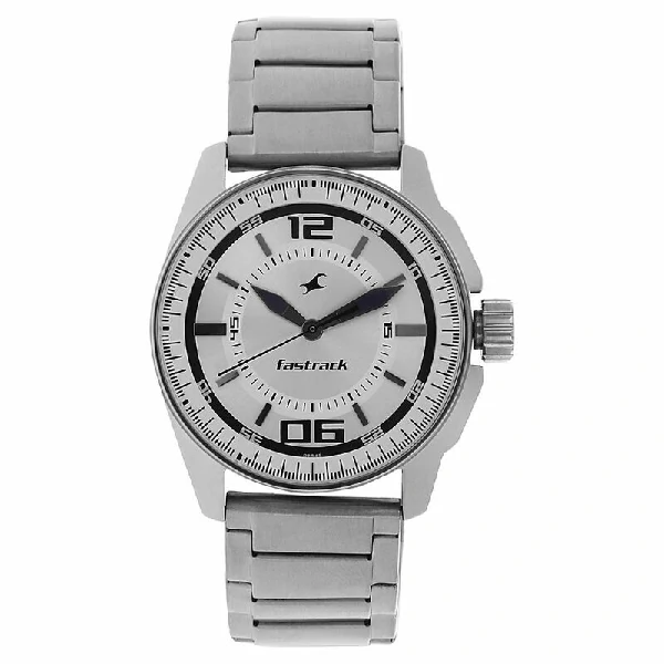 Fastrack NR3089SM01 Quartz Analog Silver Dial Metal Strap Watch