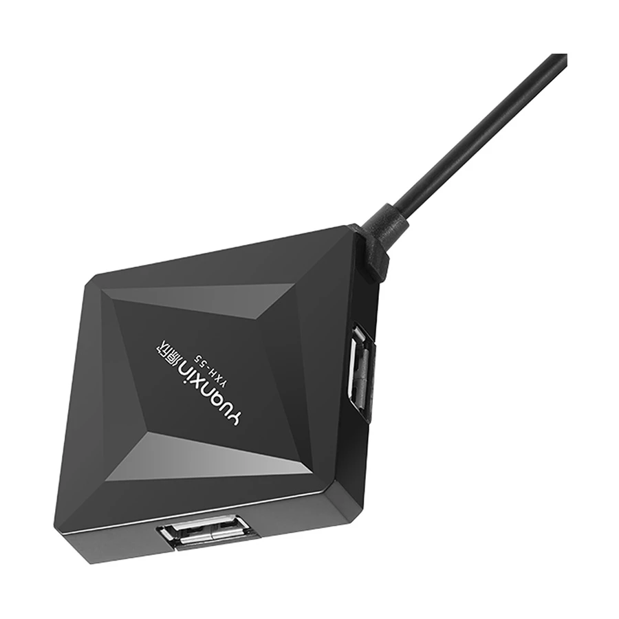 Yuanxin YXH-55 USB 2.0 Male to Quad USB Female Black Hub