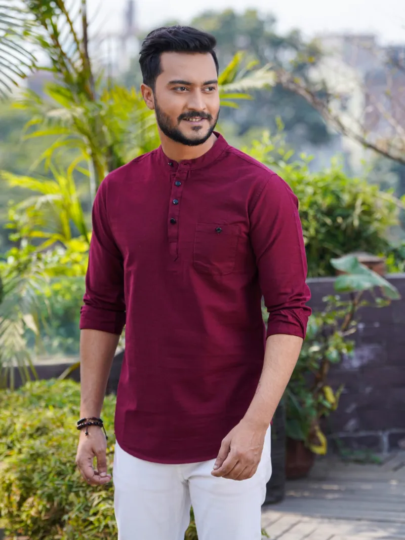 Men's Solid Colour Sakura Cotton Katua, Sizes M to XXL