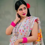 12 Haath Half Silk Saree with Screen Printed Pattern